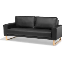 Canapé 3 places Laabaz simili noir