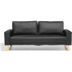 Canapé 3 places Laabaz simili noir