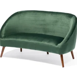 Canapé Joseph velours vert - L137xP69H79 cm
