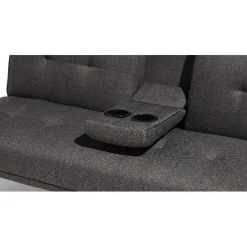 Canapé-lit gris avec accoudoir