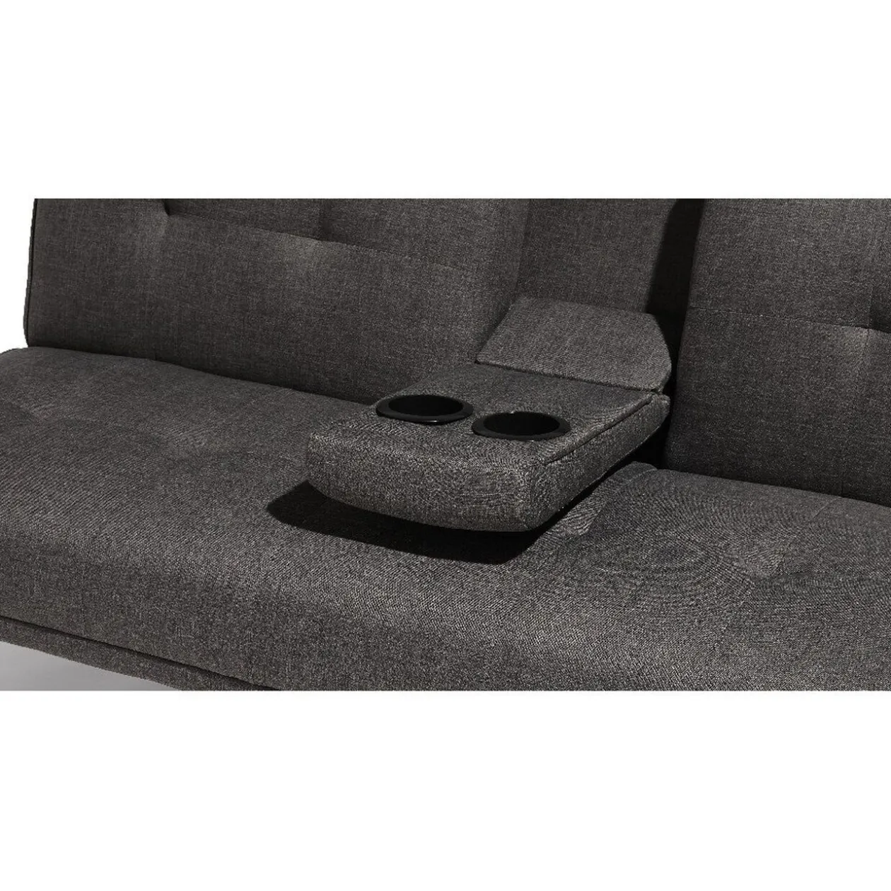 Canapé-lit gris avec accoudoir