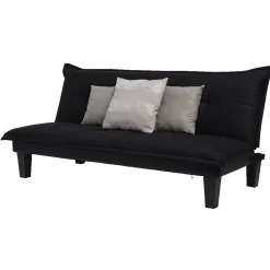 Canapé-lit noir en microfibre