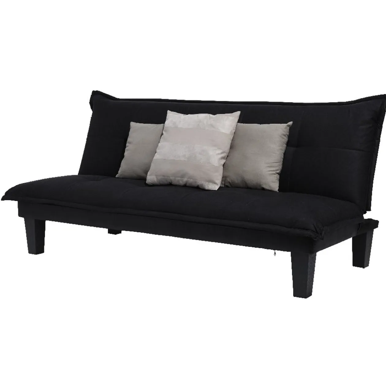Canapé-lit noir en microfibre