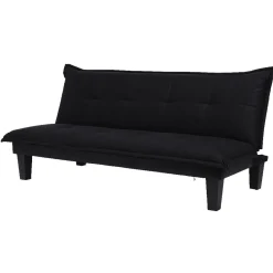 Canapé-lit noir en microfibre