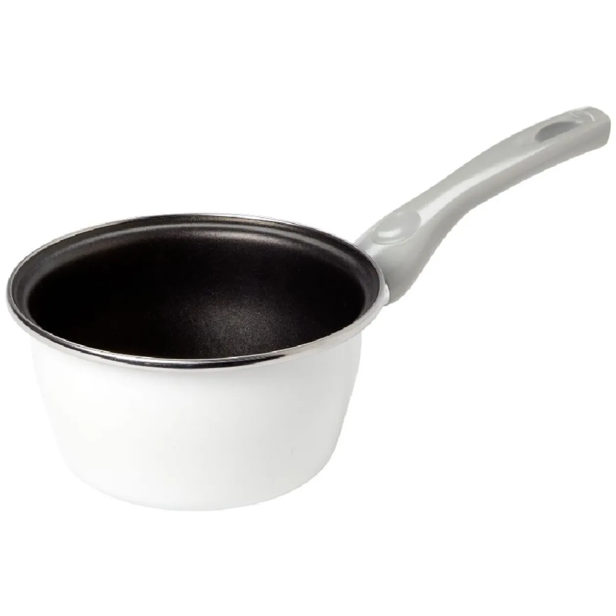 Casserole acier émaillé noir et blanc Ø 16 cm