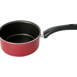Casserole aluminium antiadhésive noir et rouge Ø 16 cm