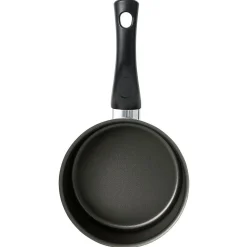 Casserole aluminium antiadhésive noir et rouge Ø 16 cm