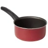 Casserole aluminium antiadhésive noir et rouge Ø16xH7,5cm