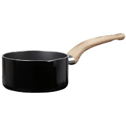 Casserole noire manche effet bois Ø 14
