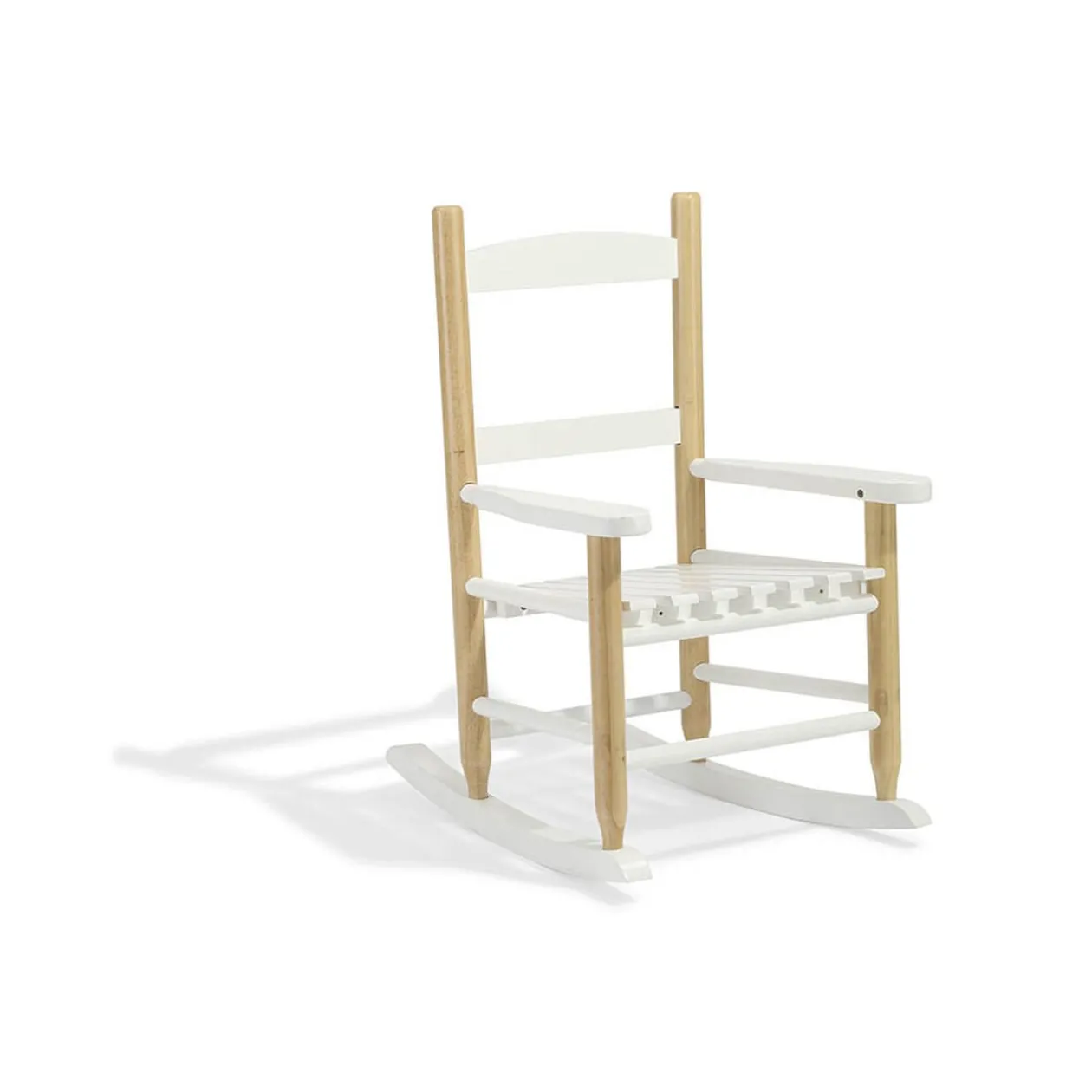 Chaise à bascule Kiddoz blanche et naturelle