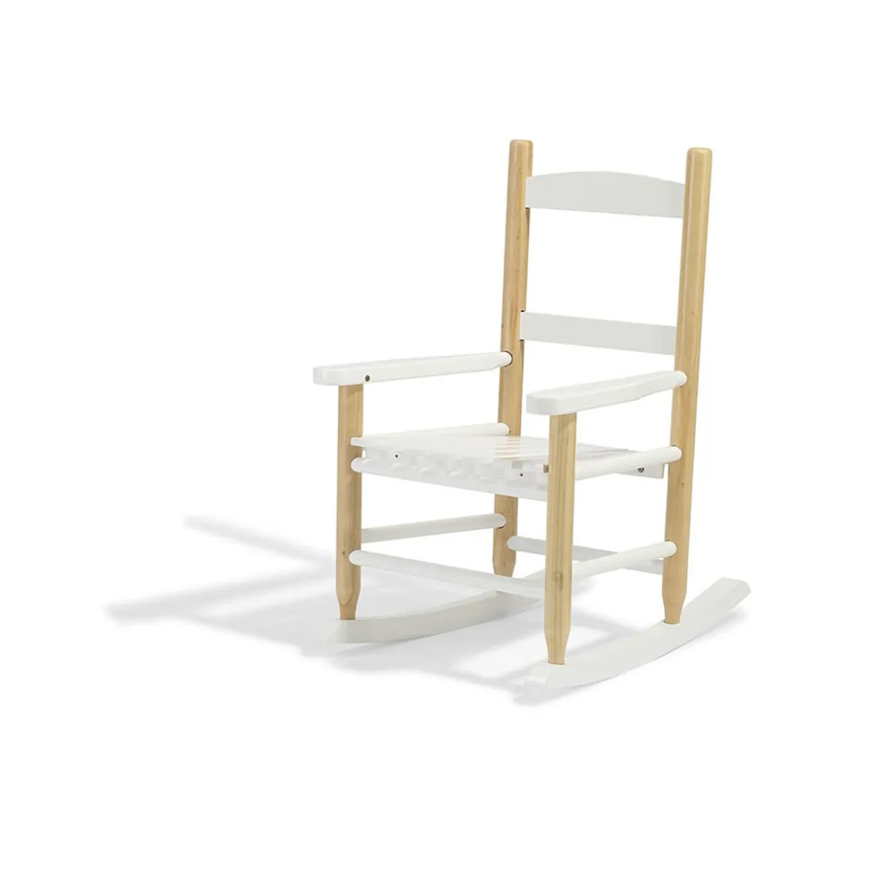 Chaise à bascule Kiddoz blanche et naturelle