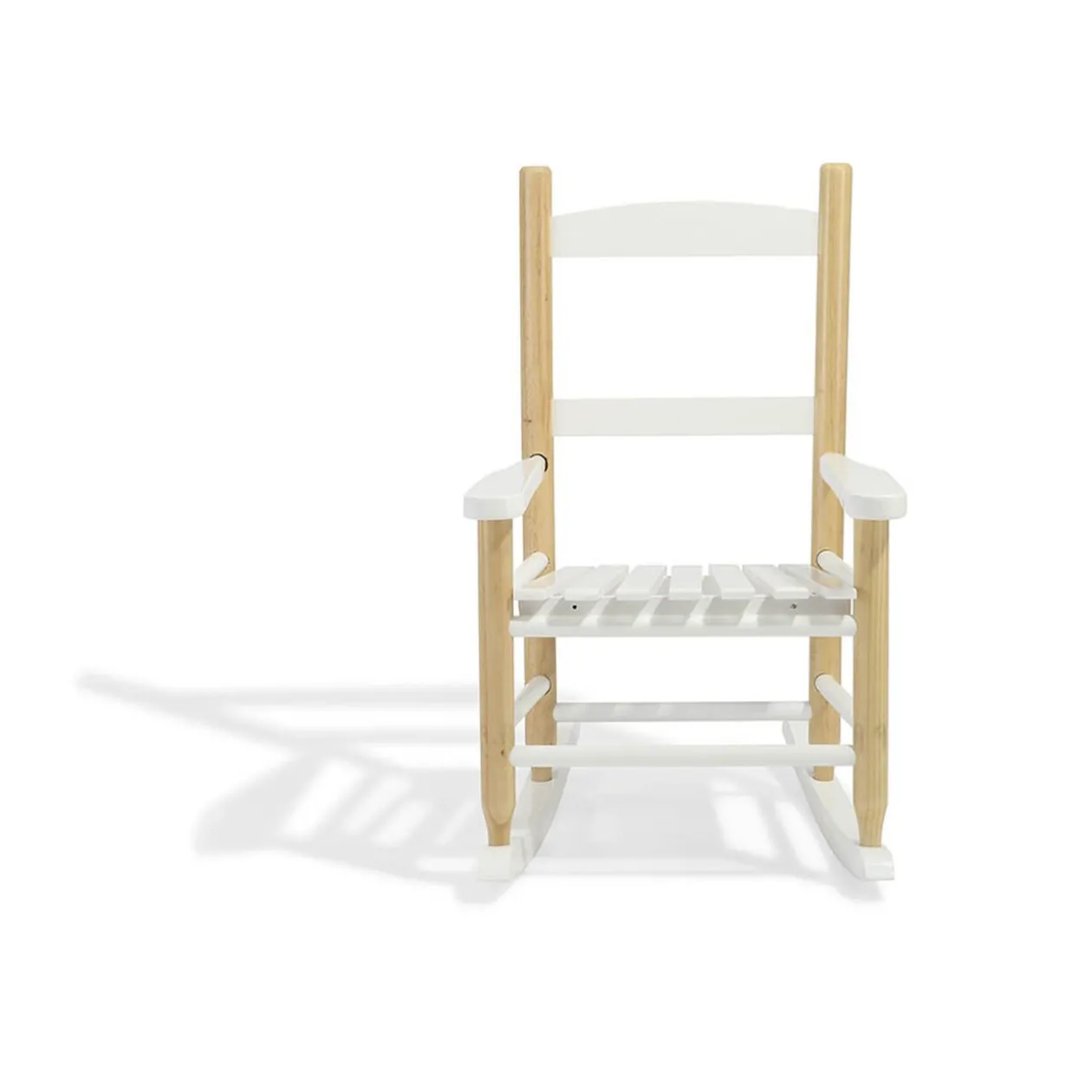 Chaise à bascule Kiddoz blanche et naturelle