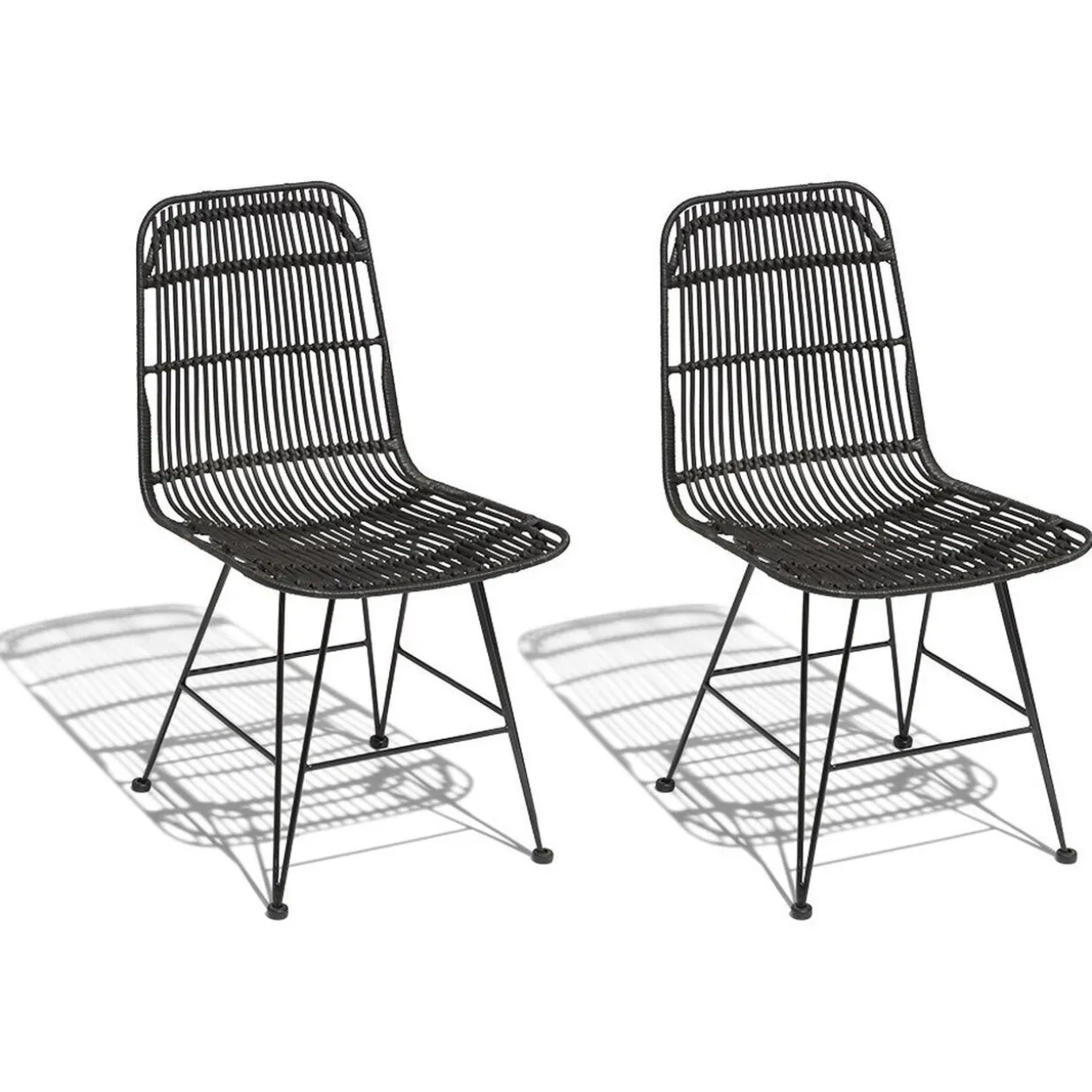 Chaise Banyan noire x2