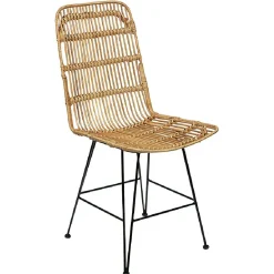 Chaise Banyan rotin pieds métal x2