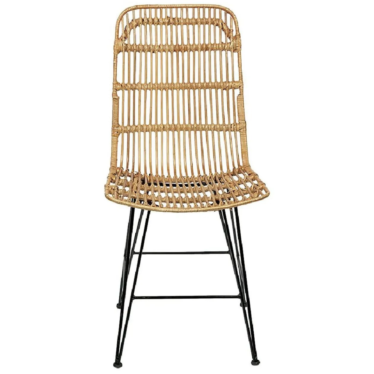 Chaise Banyan rotin pieds métal x2