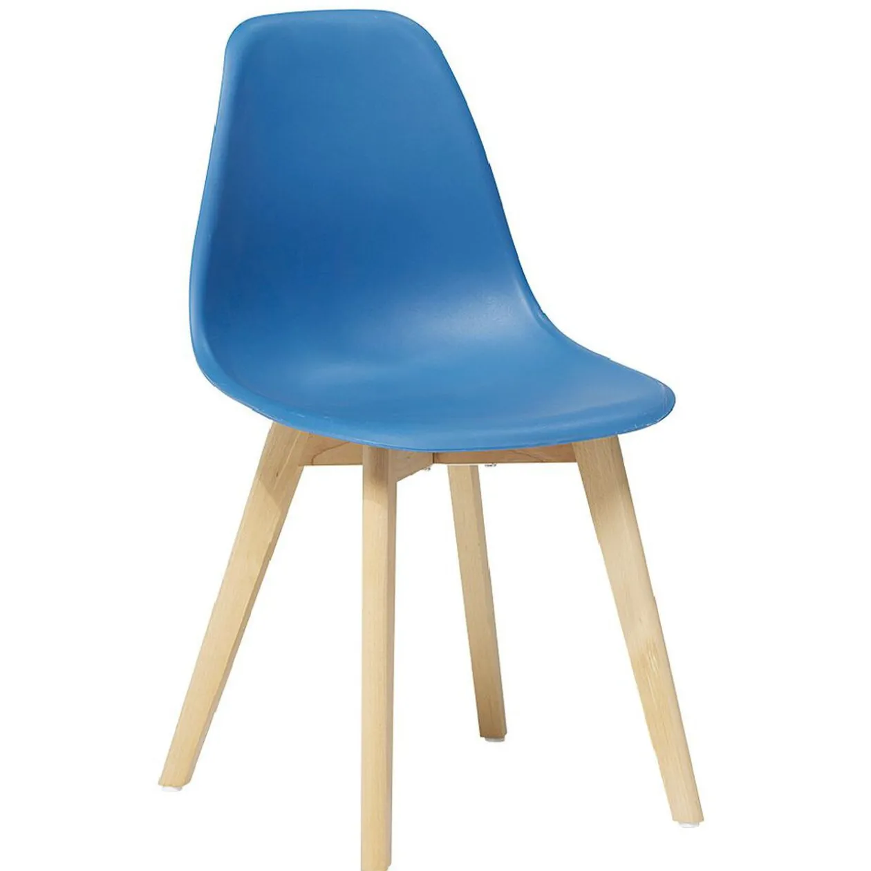 Chaise bleu avec pieds couleur naturel x2 - Chloé