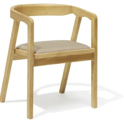 Chaise Cadix bois et polyester naturel - L55xP48,5xH70,5 cm