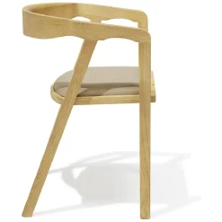 Chaise Cadix bois et polyester naturel - L55xP48,5xH70,5 cm