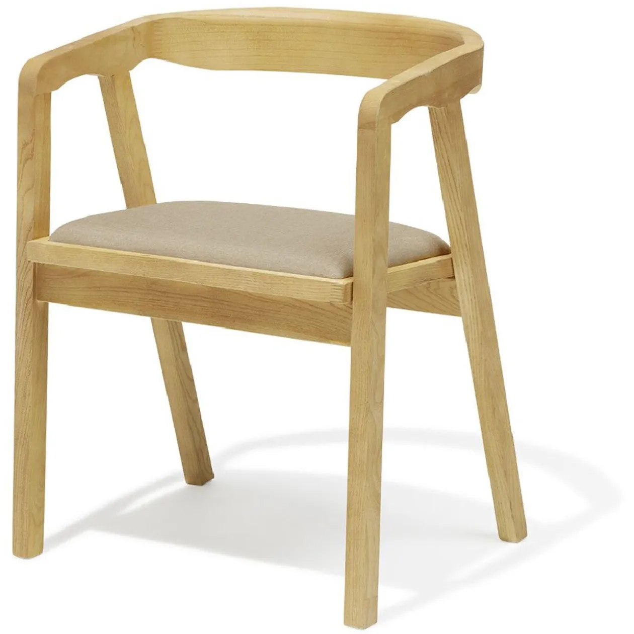 Chaise Cadix bois et polyester naturel - L55xP48,5xH70,5 cm