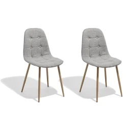 Chaise Carolina gris clair x 2