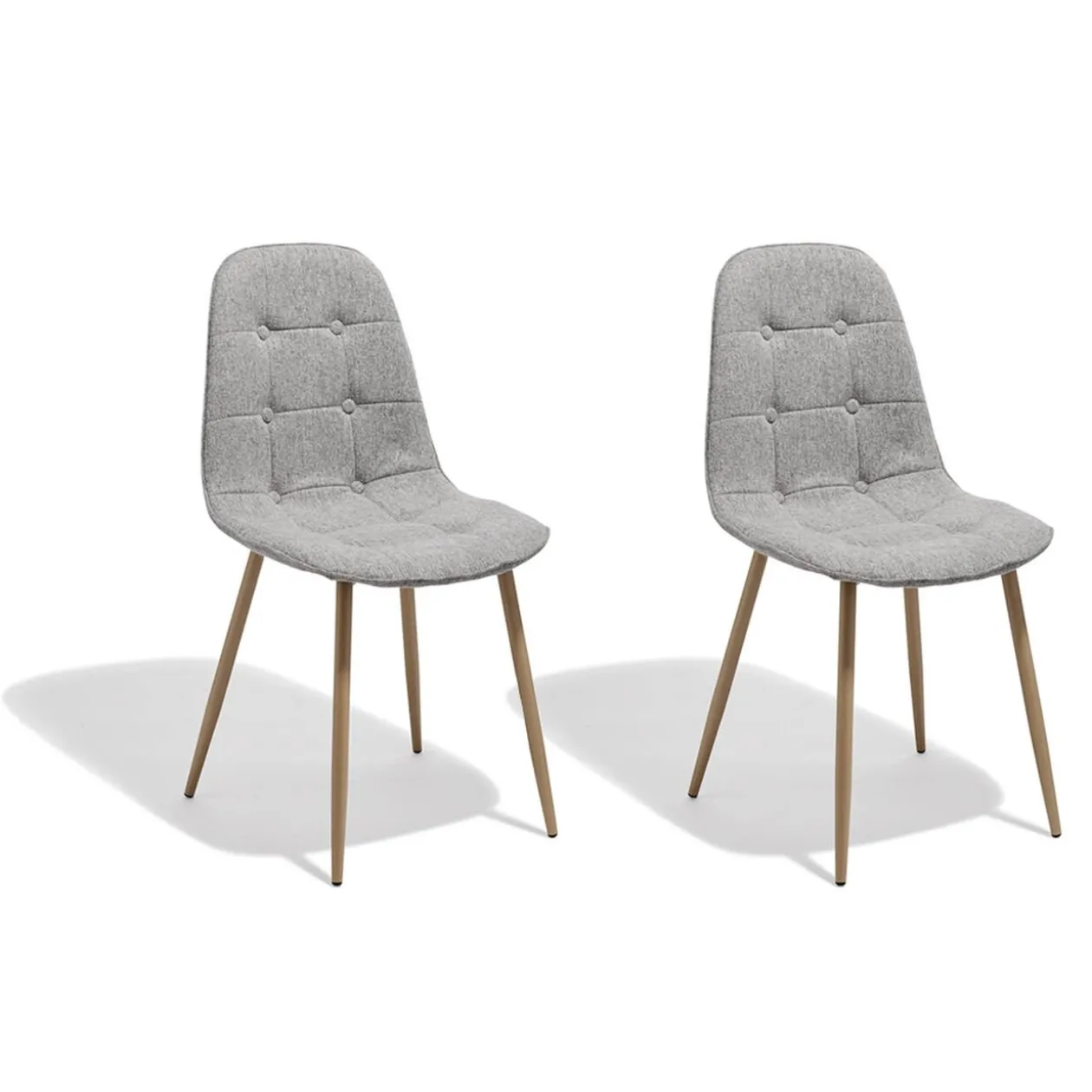 Chaise Carolina gris clair x 2