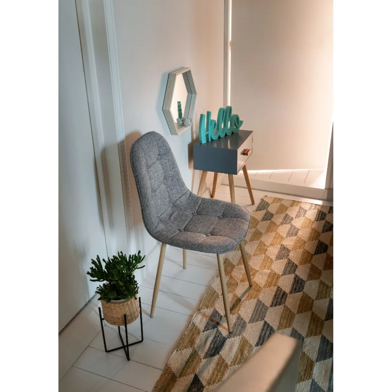 Chaise Carolina gris clair x 2