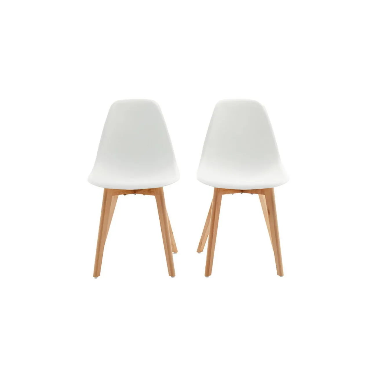 Chaise Chloé blanche pied couleur naturel x2