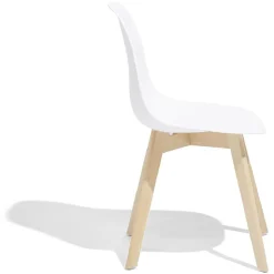 Chaise Chloé naturel et blanc L45,5xP52xH85cm