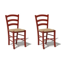 Chaise Corinne rouge x 2