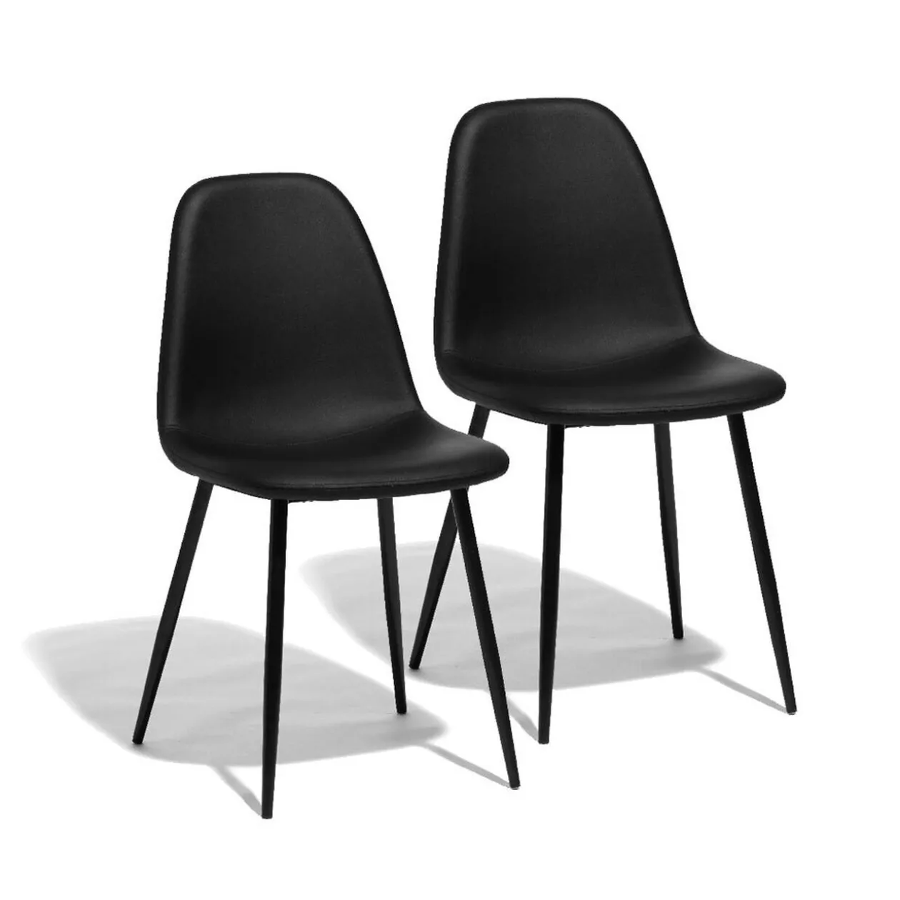 Chaise design Mike noire x2