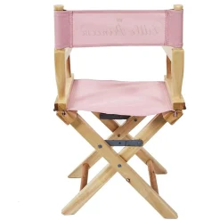 Chaise directeur enfant Little Princesse bois naturel et rose H57cm