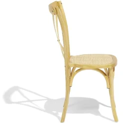 Chaise empilable Juliette dos croisé 46x52x89cm bois naturel