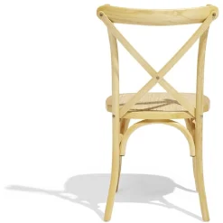 Chaise empilable Juliette dos croisé 46x52x89cm bois naturel