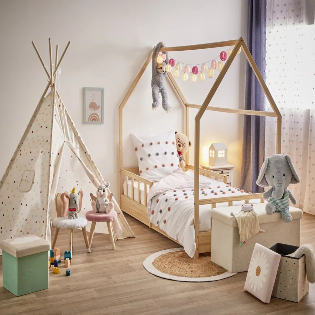 Chaise enfant avec dossier design lapin