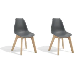 Chaise enfant Kiddoz grise x 2