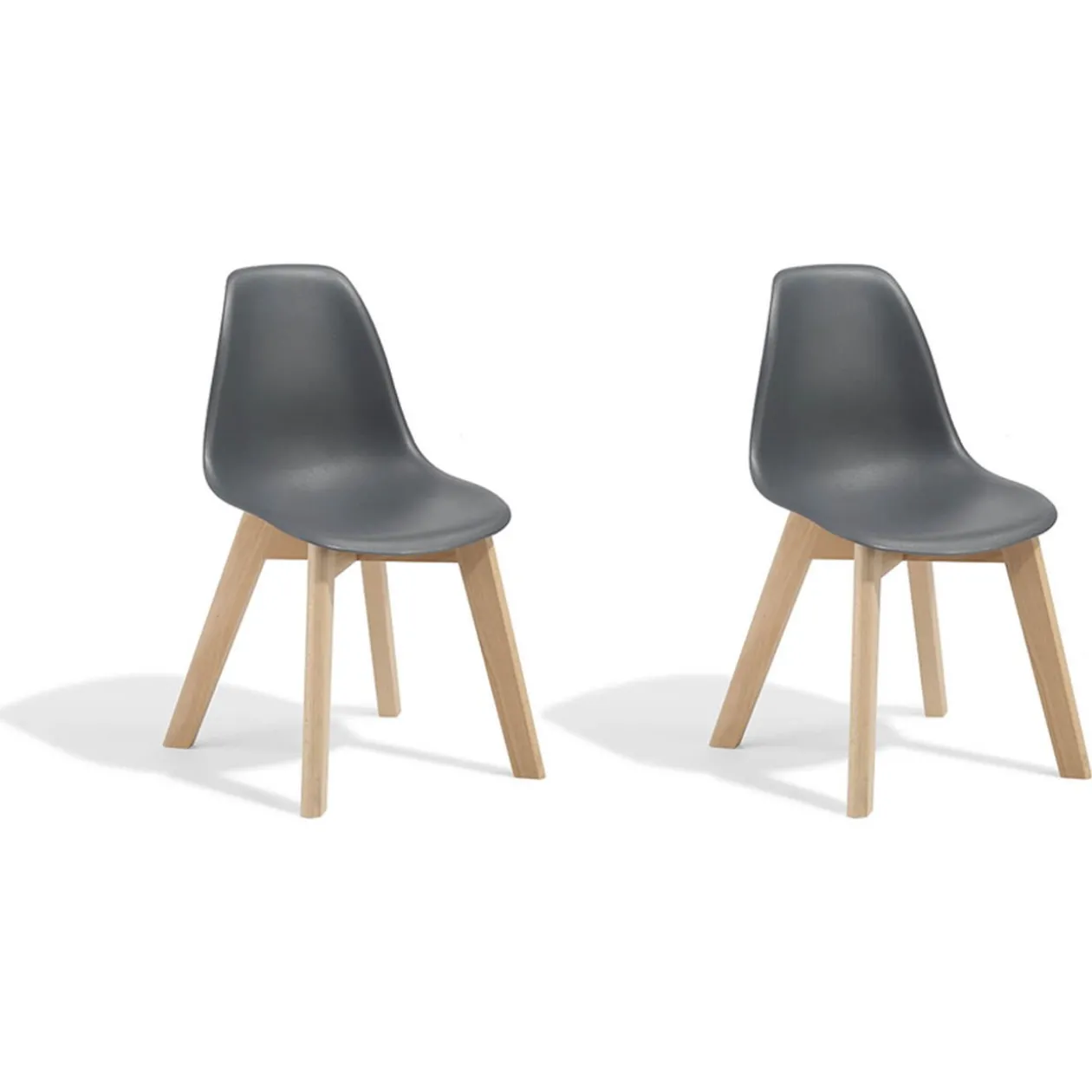 Chaise enfant Kiddoz grise x 2