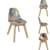 Chaise enfant patchwork multicolore 33,5x35,5xH58cm