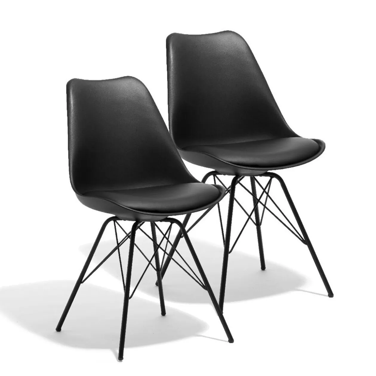 Chaise Franky noire x2