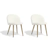 Chaise Gaëlle blanche poils courts x 2