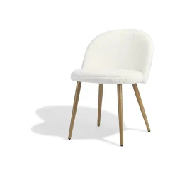 Chaise Gaëlle blanche poils courts x 2