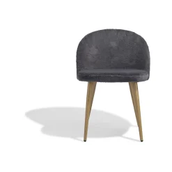 Chaise Gaëlle gris anthracite poils courts x 2