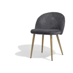 Chaise Gaëlle gris anthracite poils courts x 2