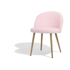Chaise Gaëlle rose poils courts x 2