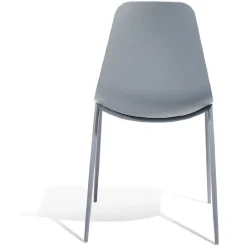 Chaise Lenny en polypropylène et métal gris