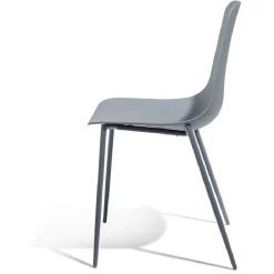 Chaise Lenny en polypropylène et métal gris