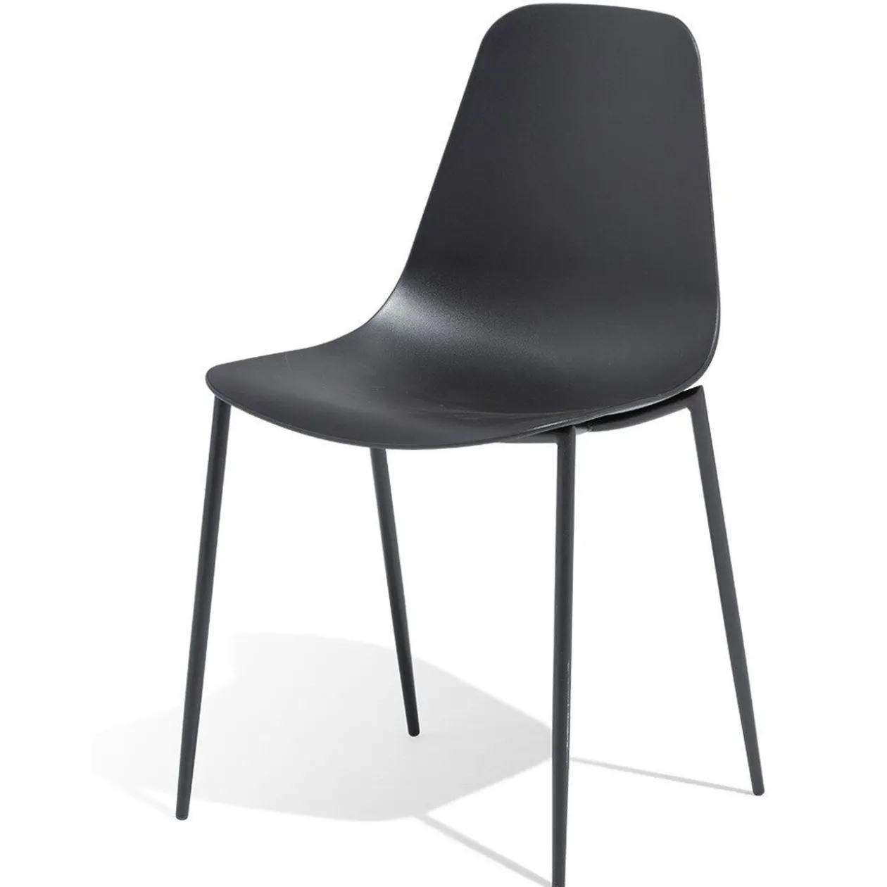 Chaise Lenny en polypropylène et métal noir