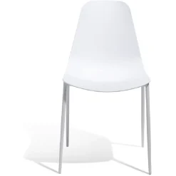 Chaise Lenny en polypropylène et métal blanc