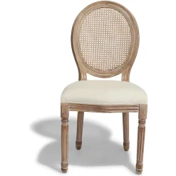 Chaise Léonie cannage et écrue