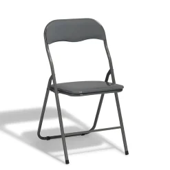 Chaise pliante Tracy métal gris anthracite