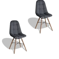 Chaise Royale Charlotte gris anthracite x 2